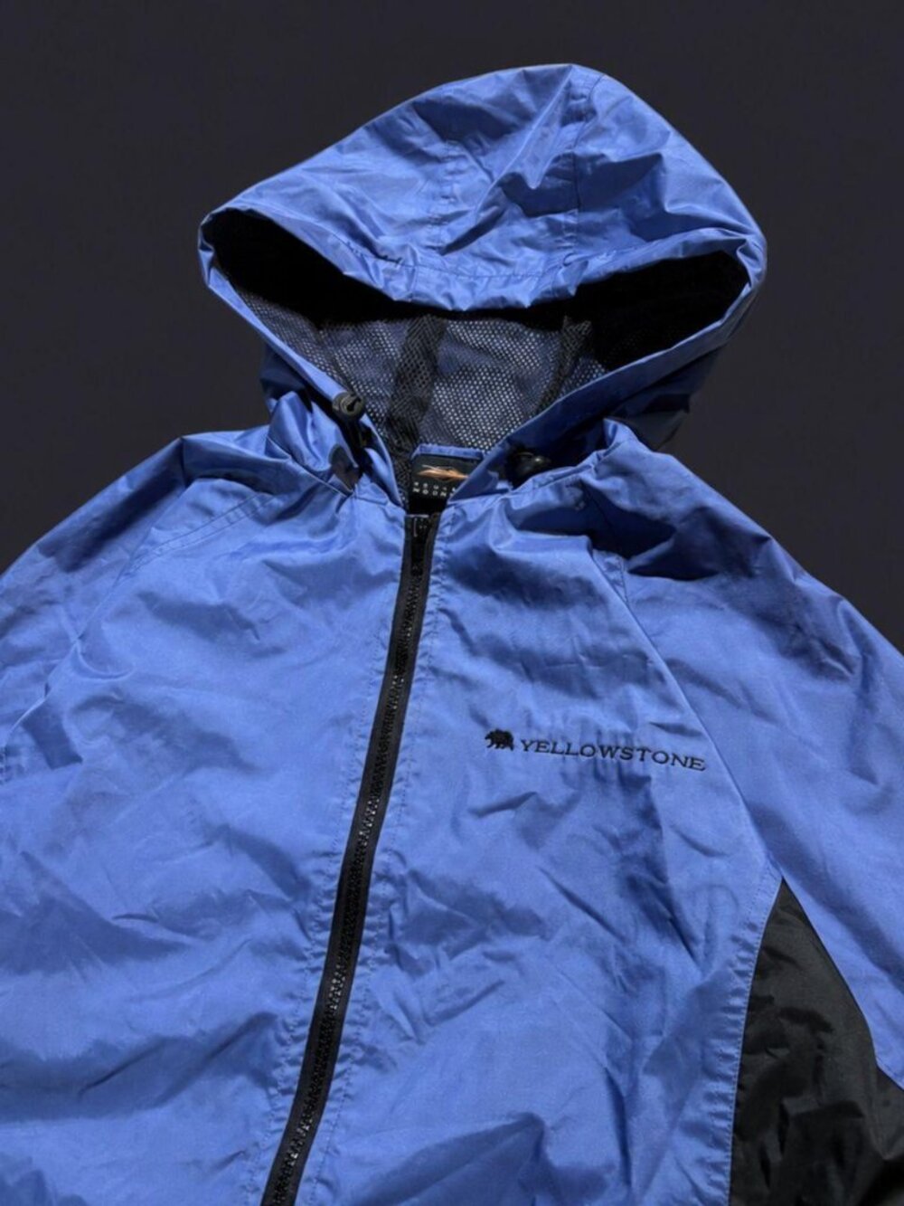 Prairie Mountain Yellowstone Blue Hooded Windbreaker Medium